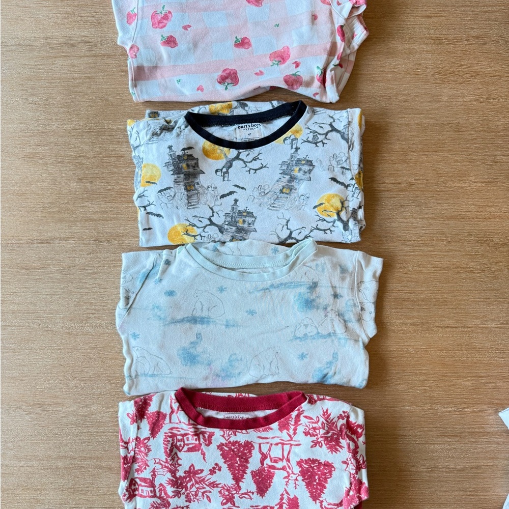 Burt's Bees Kids Pajama Tops - Pink, Yellow, Blue, Red